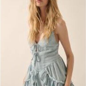 Dash of Nash Chic Strapless Light Blue Romper